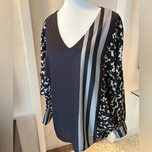 NWT M Animal & Striped Blouse